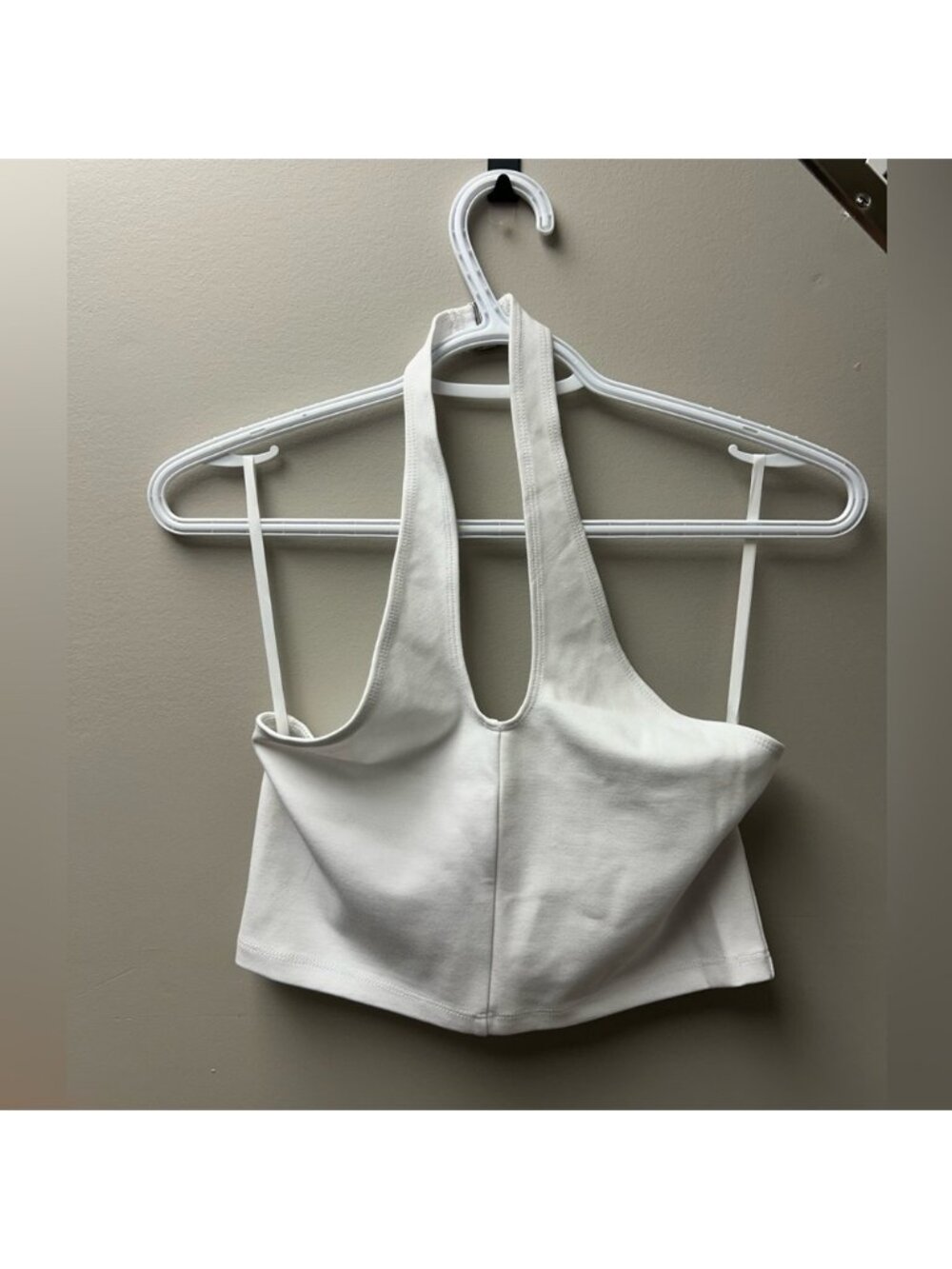 Sun•Deh Aritzia White‎ Cropped Halter Top